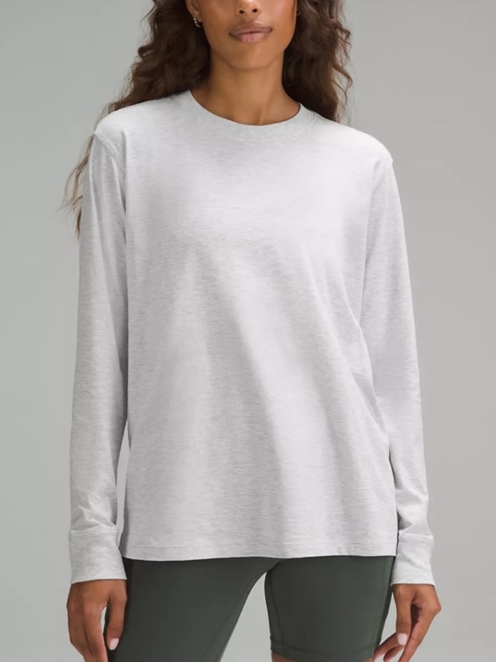 Lululemon All Yours Long-Sleeve Shirt Heathered Core Ultra Light Grey Pima